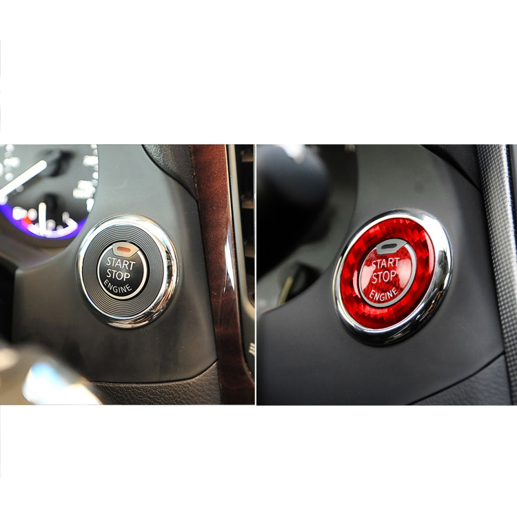 Car Carbon Fiber One-button Start Decorative Sticker for Infiniti Q50 2014-2020 / Q60 / QX60(Red) - Car Interior Mouldings by buy2fix | Online Shopping UK | buy2fix