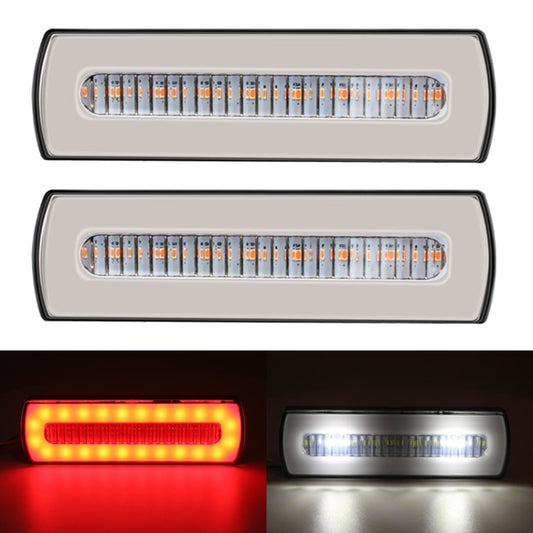 2 PCS Truck modified 40LED Two-color Running Water Turn Signal Light(Red White) - Warning Lights by buy2fix | Online Shopping UK | buy2fix