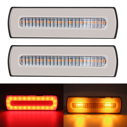 2 PCS Truck modified 40LED Two-color Running Water Turn Signal Light(Red Yellow) - Warning Lights by buy2fix | Online Shopping UK | buy2fix