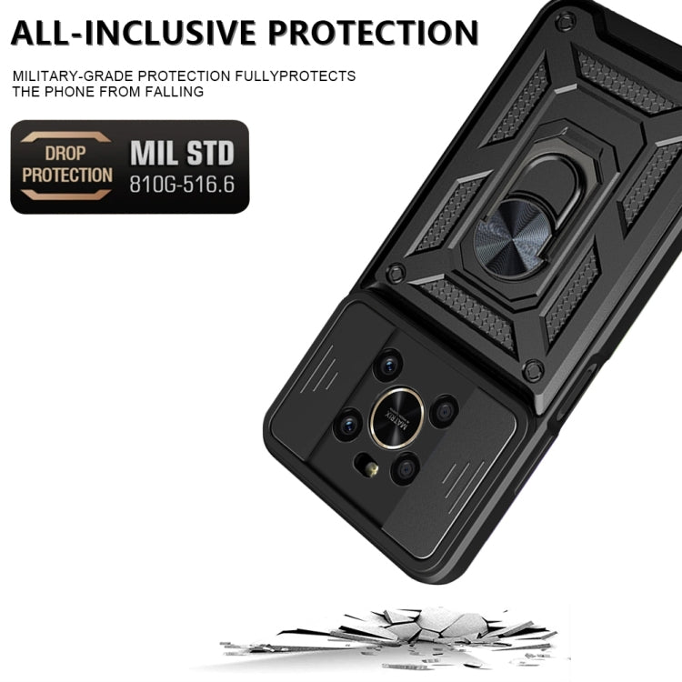 For Honor X9 5G/X9 4G Sliding Camera Design TPU + PC Phone Case(Blue) by buy2fix