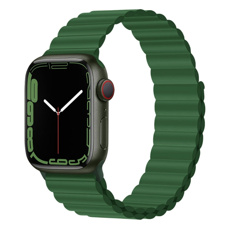 Silicone Magnet Watch Band For Apple Watch Ultra 49mm&Watch Ultra 2 49mm / Series 9&8&7 45mm / SE 3&SE 2&6&SE&5&4 44mm / 3&2&1 42mm(Grass Green) by buy2fix