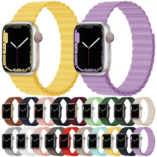 Silicone Magnet Watch Band For Apple Watch Ultra 49mm&Watch Ultra 2 49mm / Series 9&8&7 45mm / SE 3&SE 2&6&SE&5&4 44mm / 3&2&1 42mm(Black) - Watch Bands by buy2fix | Online Shopping UK | buy2fix