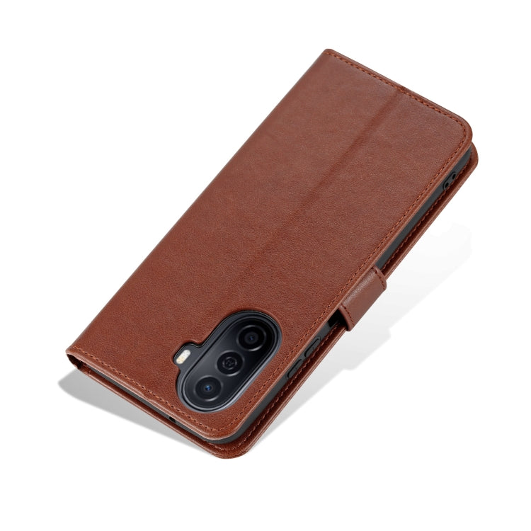 For Huawei Enjoy 50/Nova Y70/Nova Y70 Plus AZNS Sheepskin Texture Flip Leather Phone Case(Brown) - Huawei Cases by AZNS | Online Shopping UK | buy2fix