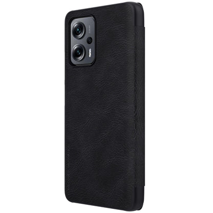For Xiaomi Redmi Note 11T Pro/11T Pro+ 5G/Poco X4 GT 5G NILLKIN QIN Series Crazy Horse Texture Leather Phone Case(Black) - Xiaomi Cases by NILLKIN | Online Shopping UK | buy2fix