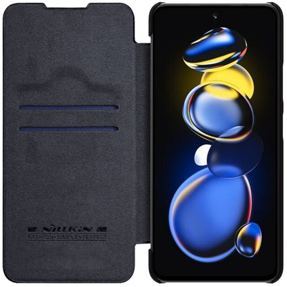 For Xiaomi Redmi Note 11T Pro/11T Pro+ 5G/Poco X4 GT 5G NILLKIN QIN Series Crazy Horse Texture Leather Phone Case(Black) - Xiaomi Cases by NILLKIN | Online Shopping UK | buy2fix