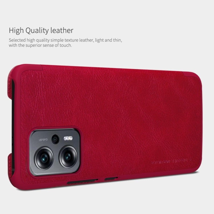 For Xiaomi Redmi Note 11T Pro/11T Pro+ 5G/Poco X4 GT 5G NILLKIN QIN Series Crazy Horse Texture Leather Phone Case(Brown) - Xiaomi Cases by NILLKIN | Online Shopping UK | buy2fix