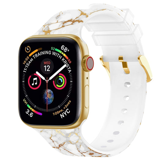 Square Buckle Color Printing Watch Band For Apple Watch Series 9&8&7 41mm / SE 3&SE 2&6&SE&5&4 40mm / 3&2&1 38mm(Marble 1) by buy2fix