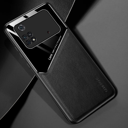 For Xiaomi Poco M4 Pro 4G All-inclusive Leather + Organic Glass Protective Case(Black) - Xiaomi Cases by buy2fix | Online Shopping UK | buy2fix