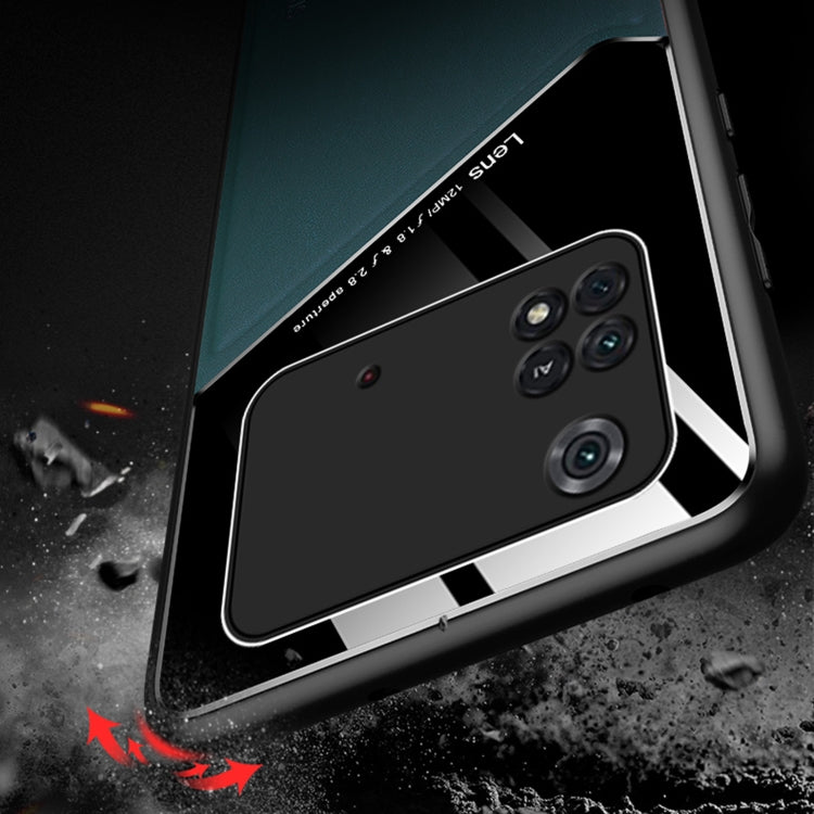 For Xiaomi Poco M4 Pro 4G All-inclusive Leather + Organic Glass Protective Case(Black) - Xiaomi Cases by buy2fix | Online Shopping UK | buy2fix