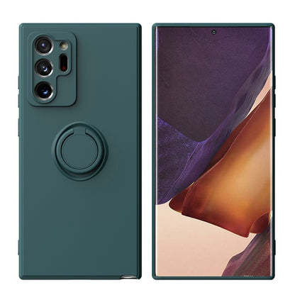 For Samsung Galaxy Note20 Ultra Ring Kickstand Silicone Phone Case(Army Green) by buy2fix