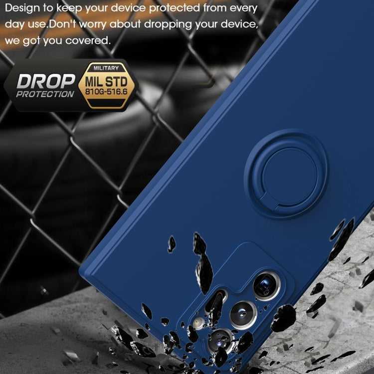 For Samsung Galaxy Note20 Ultra Ring Kickstand Silicone Phone Case(Army Green) by buy2fix