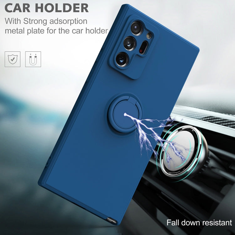 For Samsung Galaxy Note20 Ultra Ring Kickstand Silicone Phone Case(Army Green) by buy2fix