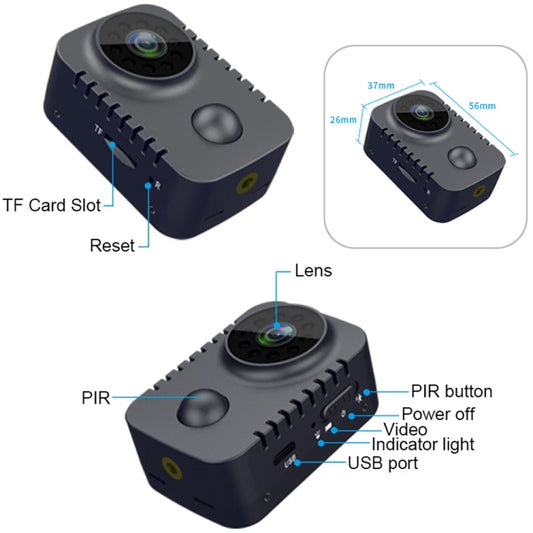 HD 1080P Infrared Night Vision Surveillance Monitor Camera(Black) - Mini Camera by buy2fix | Online Shopping UK | buy2fix