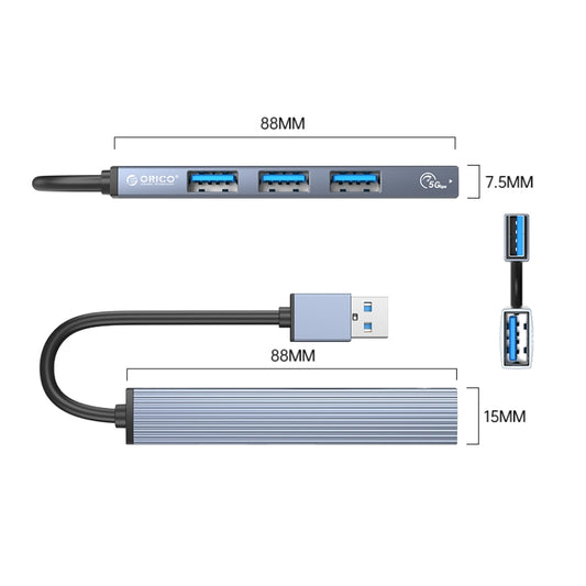 ORICO AH-A13 USB 3.0 x 1 + USB 2.0 x 3 to USB 3.0 HUB Adapter(Space Gray) - USB 3.0 HUB by ORICO | Online Shopping UK | buy2fix