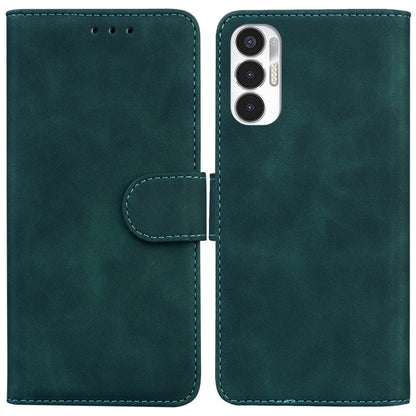 For Tecno Pova 3 LE7 Skin Feel Pure Color Flip Leather Phone Case(Green) by buy2fix