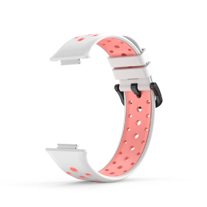 For Huawei Watch Fit 2 Two-color Silicone Watch Band(White + Pink) by buy2fix