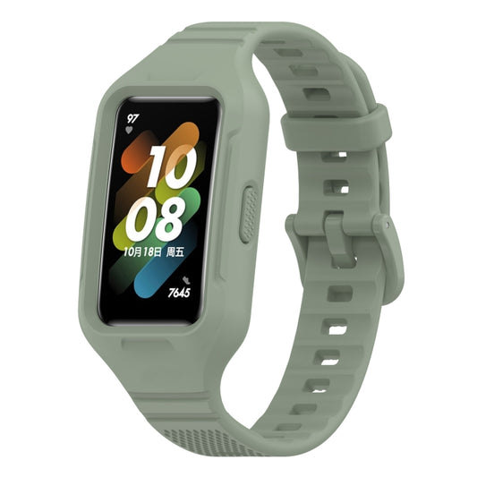 For Huawei Band 10 / 9 / 8 / 7 / 6 Universal Integrated Silicone Watch Band(Light Green) by buy2fix