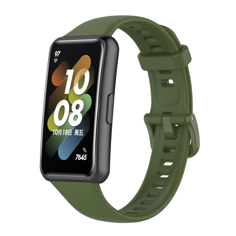 For Huawei Band 7 Silicone Watch Band(Army Green) by buy2fix