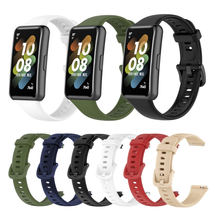 For Huawei Band 7 Silicone Watch Band(Army Green) by buy2fix