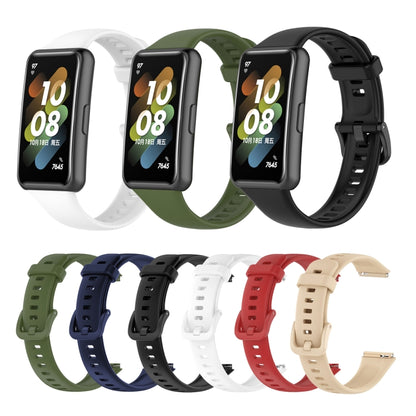 For Huawei Band 7 Silicone Watch Band(Army Green) by buy2fix