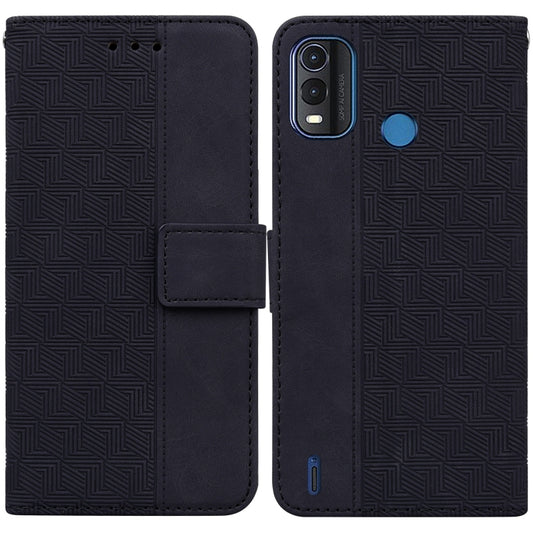 For Nokia G11 Plus Geometric Embossed Leather Phone Case(Black) - Nokia Cases by buy2fix | Online Shopping UK | buy2fix