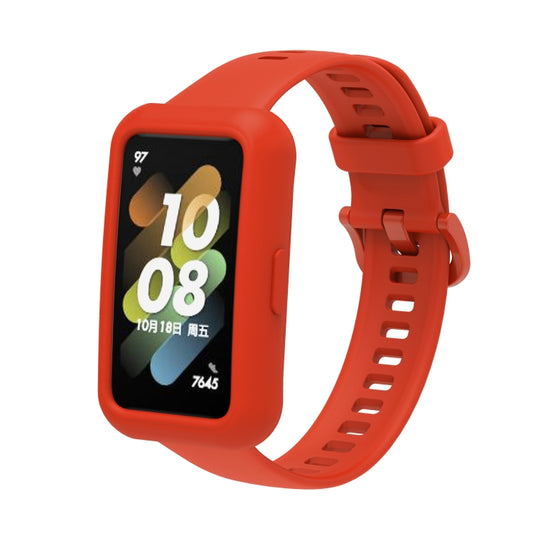 For Huawei Band 7 Silicone Adjustable Elastic Watch Band(Dark Red) by buy2fix