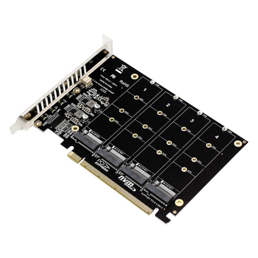 PH44 NVME 4 Disk Array Card PCI-E Signal Split Array Card - Card Adapter by buy2fix | Online Shopping UK | buy2fix