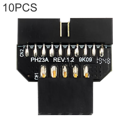 10 PCS Motherboard USB 2.0 9Pin to USB 3.0 19Pin Plug-in Connector Adapter, Model:PH23A by buy2fix