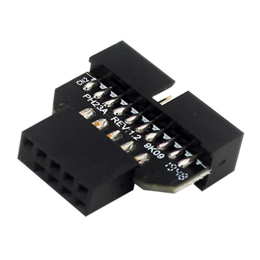 10 PCS Motherboard USB 2.0 9Pin to USB 3.0 19Pin Plug-in Connector Adapter, Model:PH23A by buy2fix