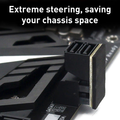 5 PCS Motherboard SATA 7Pin Dual Interface, Model:PH572 90 Degree by buy2fix