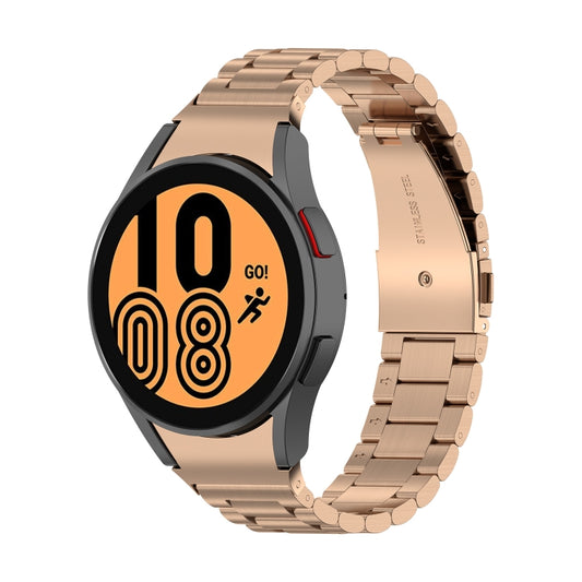 For Samsung Galaxy Watch 5 40mm Three Strains Steel Watch Band(Rose Gold) - Watch Bands by buy2fix | Online Shopping UK | buy2fix