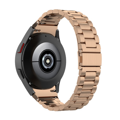 For Samsung Galaxy Watch 5 40mm Three Strains Steel Watch Band(Rose Gold) - Watch Bands by buy2fix | Online Shopping UK | buy2fix