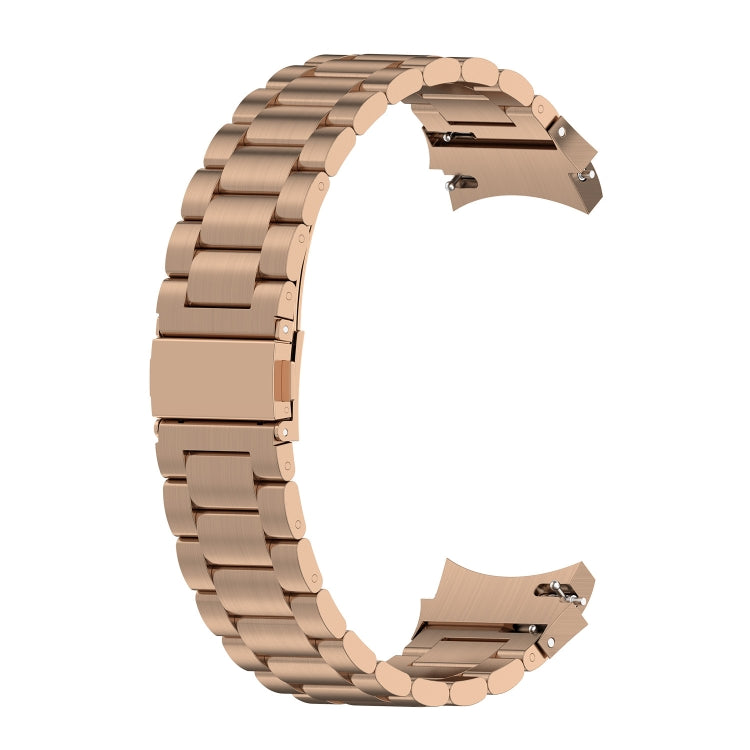 For Samsung Galaxy Watch 5 40mm Three Strains Steel Watch Band(Rose Gold) - Watch Bands by buy2fix | Online Shopping UK | buy2fix