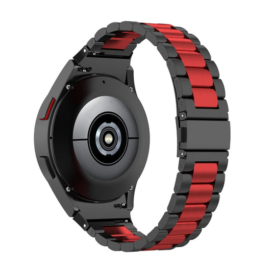 For Samsung Galaxy Watch 5 40mm Three Strains Steel Watch Band(Black Red) - Watch Bands by buy2fix | Online Shopping UK | buy2fix