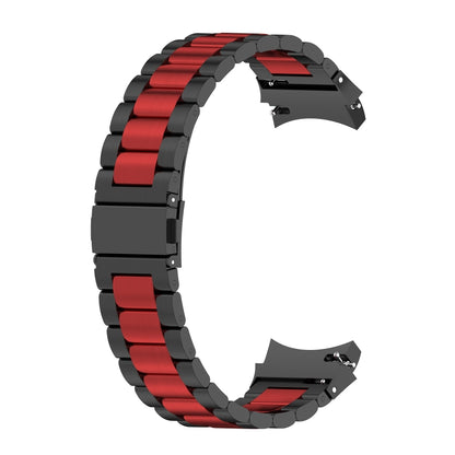 For Samsung Galaxy Watch 5 40mm Three Strains Steel Watch Band(Black Red) - Watch Bands by buy2fix | Online Shopping UK | buy2fix