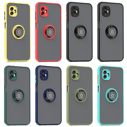 For Samsung Galaxy Xcover6 Pro Q Shadow 1 Series TPU + PC Phone Case with Ring Holder(Black+Red) by buy2fix