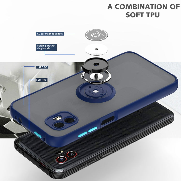 For Samsung Galaxy Xcover6 Pro Q Shadow 1 Series TPU + PC Phone Case with Ring Holder(Black+Red) by buy2fix