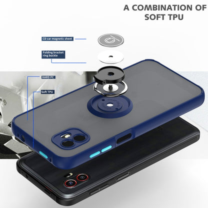 For Samsung Galaxy Xcover6 Pro Q Shadow 1 Series TPU + PC Phone Case with Ring Holder(Black+Red) by buy2fix