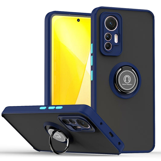 For Xiaomi 12 Lite Q Shadow 1 Series TPU + PC Phone Case with Ring Holder(Royal Blue) - Xiaomi Cases by buy2fix | Online Shopping UK | buy2fix