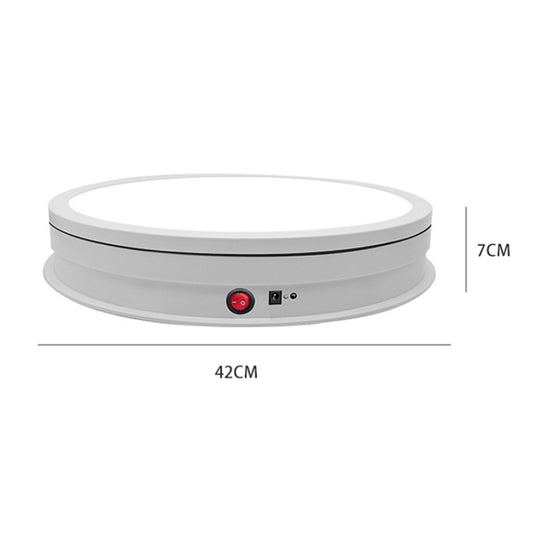 42cm LED Light Electric Rotating Display Stand Turntable, Power Plug:EU Plug(White) -  by buy2fix | Online Shopping UK | buy2fix