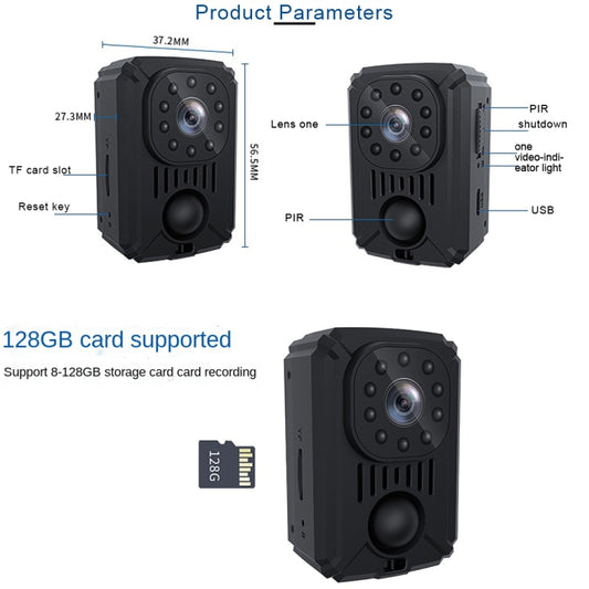 MD31 Mini 1080P HD Camcorder Night Vision PIR Motion Action Micro Camera(Black) - Mini Camera by buy2fix | Online Shopping UK | buy2fix
