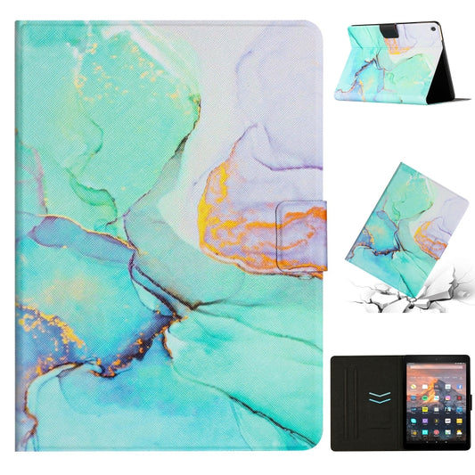 For Amazon Kindle HD 8 2018 / 2017 / 2016 Marble Pattern Smart Leather Tablet Case(Green) - Amazon by buy2fix | Online Shopping UK | buy2fix
