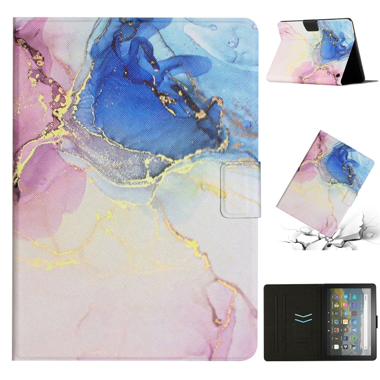 For Amazon Kindle HD 8 2020 Marble Pattern Smart Leather Tablet Case(Pink Blue) - Amazon by buy2fix | Online Shopping UK | buy2fix