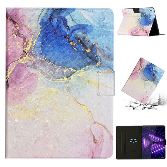 For Lenovo Tab M10 HD 2nd Gen Marble Pattern Smart Leather Tablet Case(Pink Blue) - Lenovo by buy2fix | Online Shopping UK | buy2fix