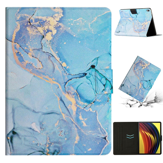 For Lenovo Tab P11 Marble Pattern Smart Leather Tablet Case(Blue) - Lenovo by buy2fix | Online Shopping UK | buy2fix