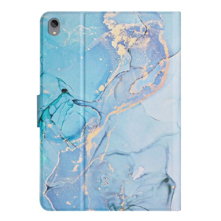 For Lenovo Tab P11 Marble Pattern Smart Leather Tablet Case(Blue) - Lenovo by buy2fix | Online Shopping UK | buy2fix