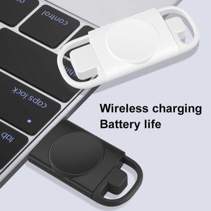 T09-A Dual USB Portable Wireless Smart Watch Charger for Apple Watch Series(White) - Charger / Holder by buy2fix | Online Shopping UK | buy2fix