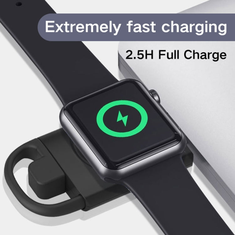 T09-A Dual USB Portable Wireless Smart Watch Charger for Apple Watch Series(White) - Charger / Holder by buy2fix | Online Shopping UK | buy2fix