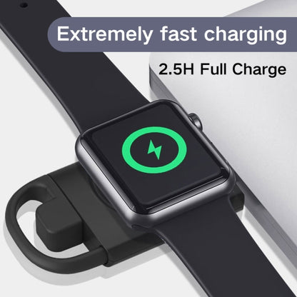 T09-A Dual USB Portable Wireless Smart Watch Charger for Apple Watch Series(White) - Charger / Holder by buy2fix | Online Shopping UK | buy2fix