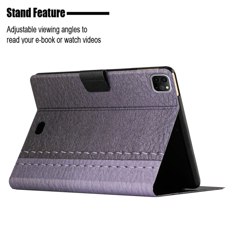 For iPad Pro 11 2020 Stitching Solid Color Smart Leather Tablet Case(Grey) - iPad Pro 11 (2020) Cases by buy2fix | Online Shopping UK | buy2fix
